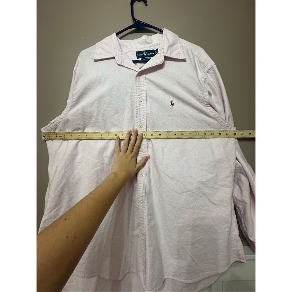 Vintage Ralph Lauren Classic Light Pink Button Up Long Sleeve Shirt Men's - Picture 7 of 11